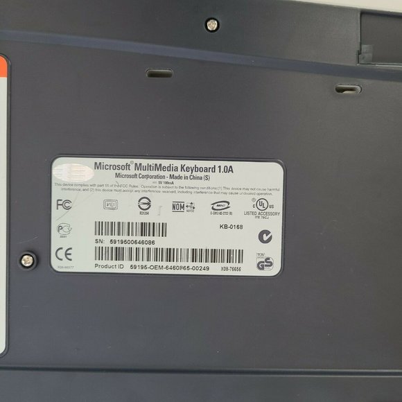 Microsoft Multimedia Keyboard 1.0a KB-0168 Wired. White/Gray/Black Pre-owned - Picture 4 of 12